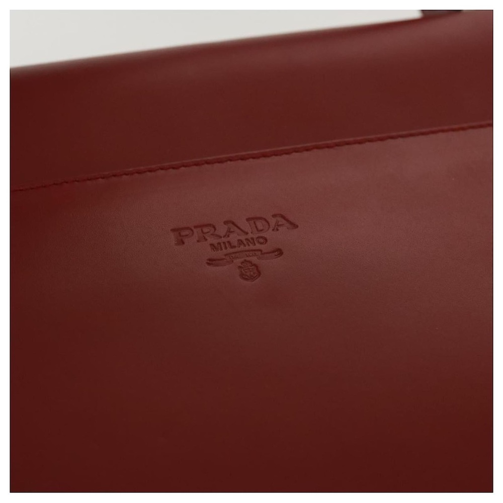 Prada Red Leather Satchel Bag | Vintage | Structured Top Handle Classic - Picture 16 of 16